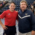 Troy Steiner with WHC Coach Kent Olson.